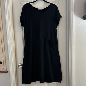 Habitat cotton black asymmetrical stitch pocket Lagenlook dress medium